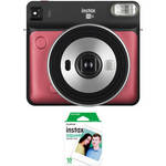 INSTAX SQUARE SQ6 Instant Film Camera with Film Kit (Ruby Red)