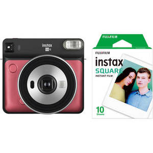 INSTAX SQUARE SQ6 Instant Film Camera with Film Kit (Ruby Red)